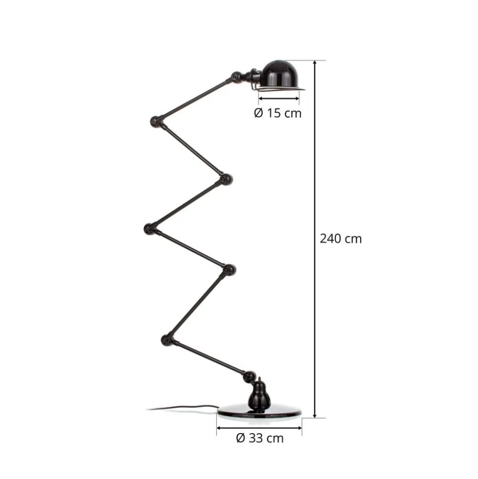 Jieldé Loft D9406 vloerlamp 6x40cm, zwart
