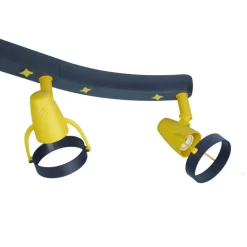 Joan plafondspot, blauw-geel, 70 cm, kunststof, 4 x GU10