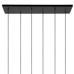 Joanet hanglamp, rookgrijs/zwart, glas, 132 cm lang