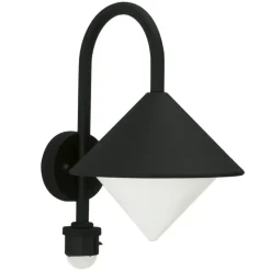 Jolanda buitenwandlamp, zwart, bewegingsmelder