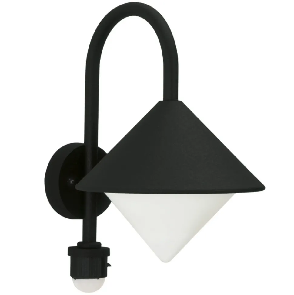 Jolanda buitenwandlamp, zwart, bewegingsmelder