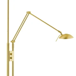 Jona LED uplighter met leesarm, mat messing