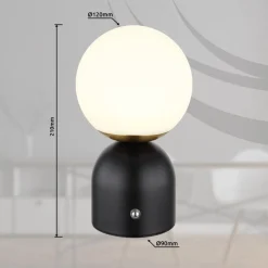 Julsy LED tafellamp, zwart, hoogte 21 cm, metaal, CCT