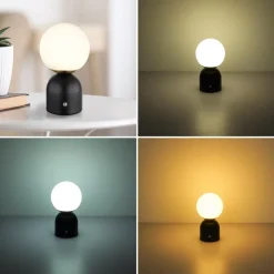 Julsy LED tafellamp, zwart, hoogte 21 cm, metaal, CCT