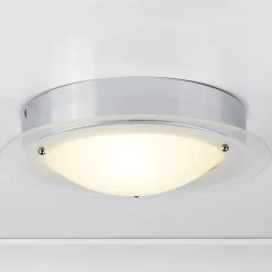 JUNA - badkamerplafondlamp met glazen rand