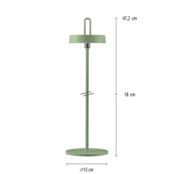 JUST LIGHT. Amag LED tafellamp, groen, ijzer, IP44
