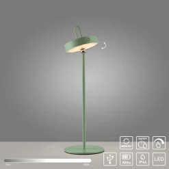 JUST LIGHT. Amag LED tafellamp, groen, ijzer, IP44