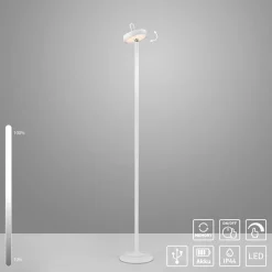 JUST LIGHT. Amag LED vloerlamp, wit, ijzer, IP44