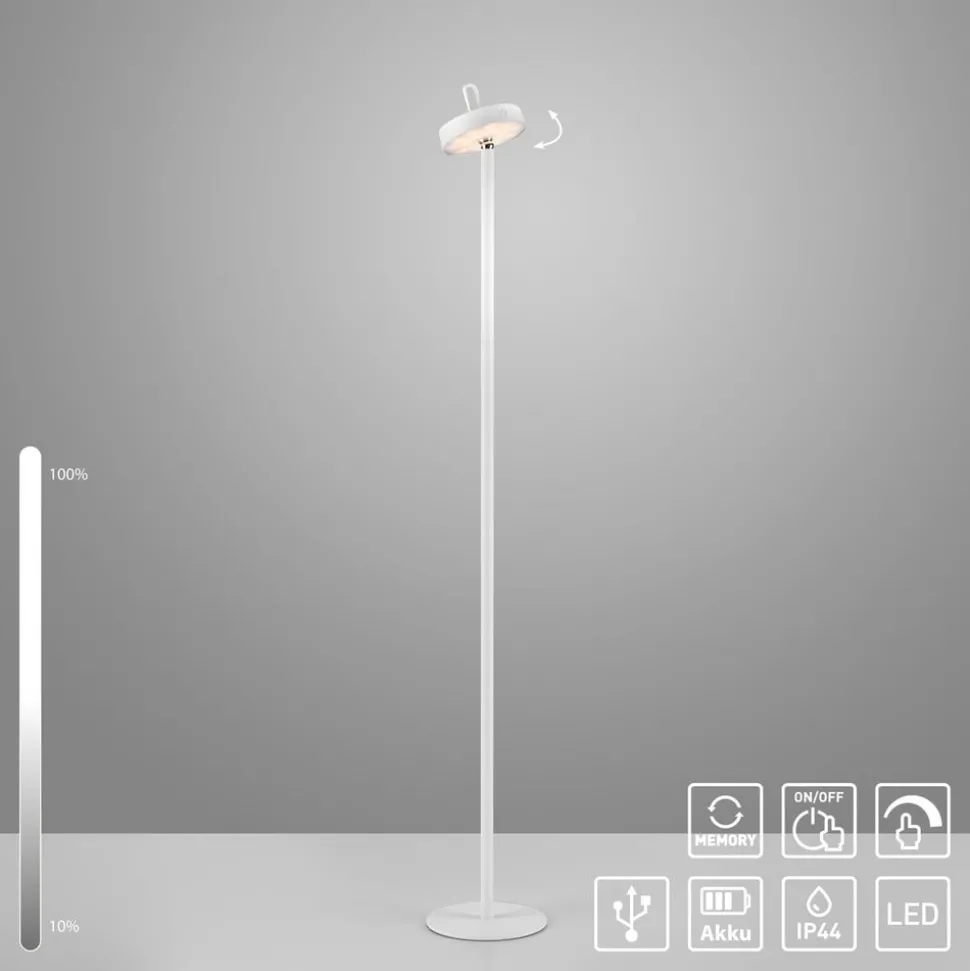 JUST LIGHT. Amag LED vloerlamp, wit, ijzer, IP44