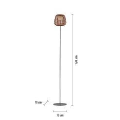 JUST LIGHT. Askia LED vloerlamp, rotan, IP54, touchdim