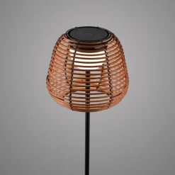 JUST LIGHT. Askia LED vloerlamp, rotan, IP54, touchdim