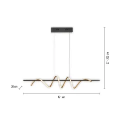 JUST LIGHT. Emanda hanglamp, ijzer, zwart messing