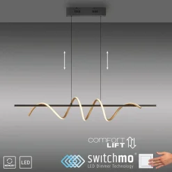 JUST LIGHT. Emanda hanglamp, ijzer, zwart messing