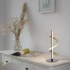 JUST LIGHT. Emanda LED tafellamp, ijzer, zwart-messing