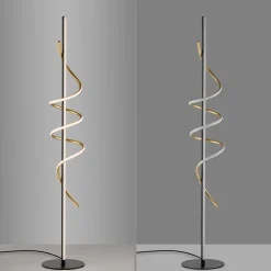 JUST LIGHT. Emanda LED vloerlamp, ijzer, zwart-messing