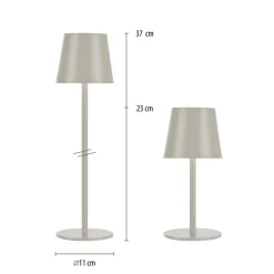 JUST LIGHT. Euria LED tafellamp, grijs-beige ijzer IP54