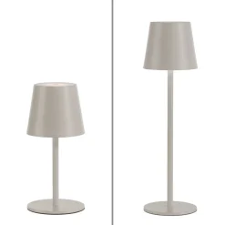 JUST LIGHT. Euria LED tafellamp, grijs-beige ijzer IP54