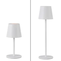 JUST LIGHT. Euria LED tafellamp, wit, ijzer, IP54