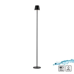 JUST LIGHT. Euria LED vloerlamp, zwart, ijzer, IP54