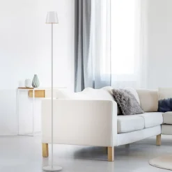 JUST LIGHT. Euria LED vloerlamp, wit, ijzer, IP54