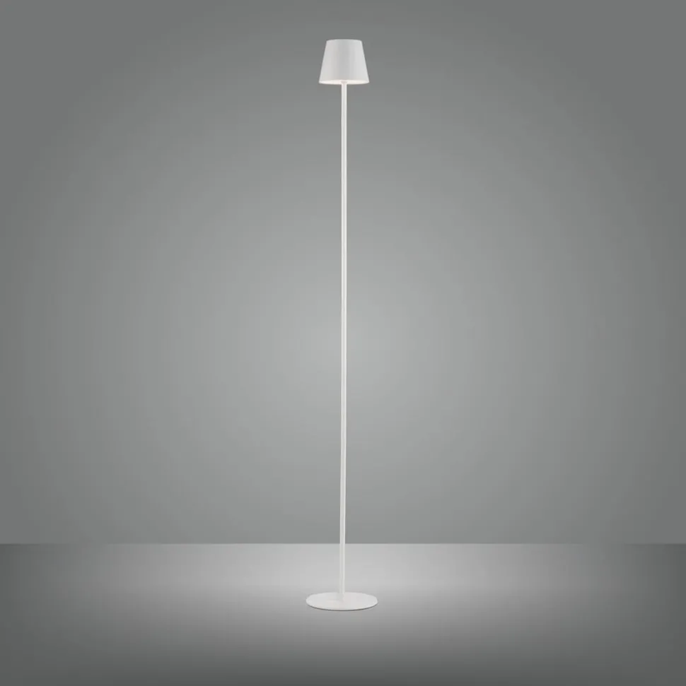 JUST LIGHT. Euria LED vloerlamp, wit, ijzer, IP54