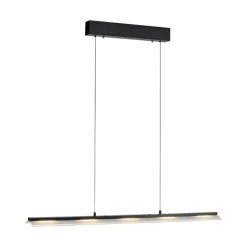 JUST LIGHT. Hanglamp Nele, zwart, ijzer, glas
