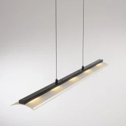 JUST LIGHT. Hanglamp Nele, zwart, ijzer, glas