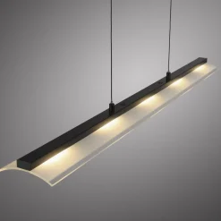 JUST LIGHT. Hanglamp Nele, zwart, ijzer, glas