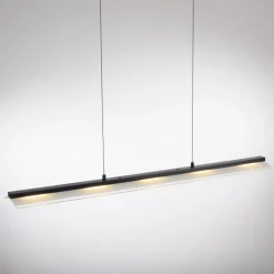 JUST LIGHT. Hanglamp Nele, zwart, ijzer, glas