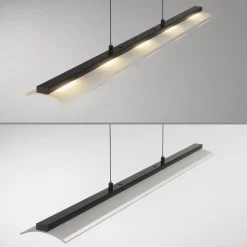 JUST LIGHT. Hanglamp Nele, zwart, ijzer, glas