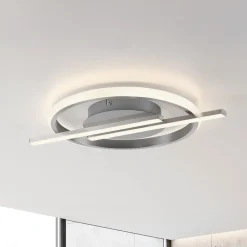 JUST LIGHT. Korsa plafondlamp, staalkleurig, dimbaar