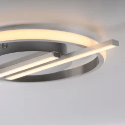 JUST LIGHT. Korsa plafondlamp, staalkleurig, dimbaar