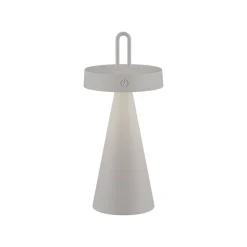 JUST LIGHT. LED tafellamp Alwa grijs-beige ijzer IP44