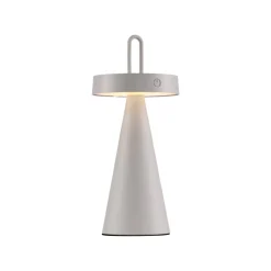 JUST LIGHT. LED tafellamp Alwa grijs-beige ijzer IP44