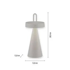 JUST LIGHT. LED tafellamp Alwa grijs-beige ijzer IP44