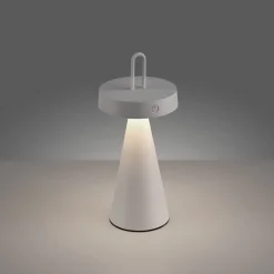 JUST LIGHT. LED tafellamp Alwa grijs-beige ijzer IP44