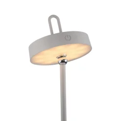 JUST LIGHT. LED tafellamp Amag grijs-beige ijzer IP44