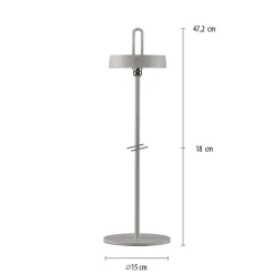 JUST LIGHT. LED tafellamp Amag grijs-beige ijzer IP44