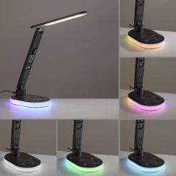 JUST LIGHT. LED tafellamp Tina, ABS, CCT, RGB, zwart