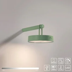 JUST LIGHT. LED wandlamp Arma, groen, kunststof IP44