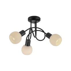 JUST LIGHT. Loki plafondlamp, 3-lamps, rond, zwart, ijzer