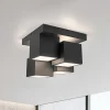 JUST LIGHT. Plafondlamp Tetris, ijzer, 3000 K, zwart