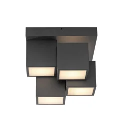 JUST LIGHT. Plafondlamp Tetris, ijzer, 3000 K, zwart