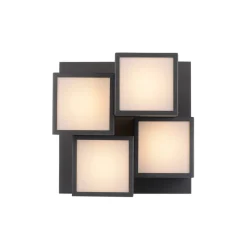 JUST LIGHT. Plafondlamp Tetris, ijzer, 3000 K, zwart