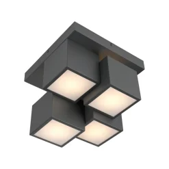 JUST LIGHT. Plafondlamp Tetris, ijzer, 3000 K, zwart