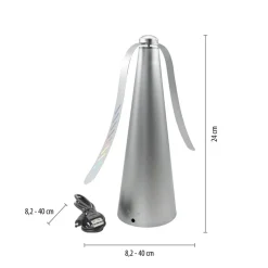 JUST LIGHT. Swat vliegenklopper, op batterijen, zilver