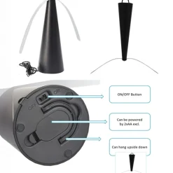JUST LIGHT. Swat vliegenklopper, zwart, op batterijen