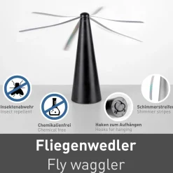 JUST LIGHT. Swat vliegenklopper, zwart, op batterijen