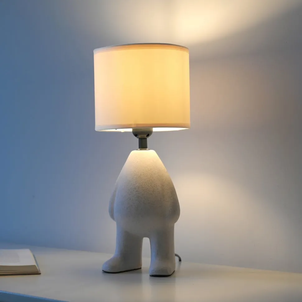 JUST LIGHT. Ted tafellamp, keramiek, staand, zandbeige