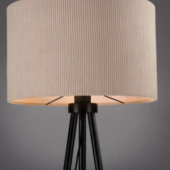 JUST LIGHT. Vloerlamp Green Duro, textiel, driepoot, beige